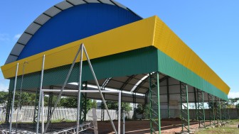 Construção da Cobertura de Quadra Poliesportiva no Instituto Estadual de Educação Felipe Roman Ros, em Arvorezinha. 